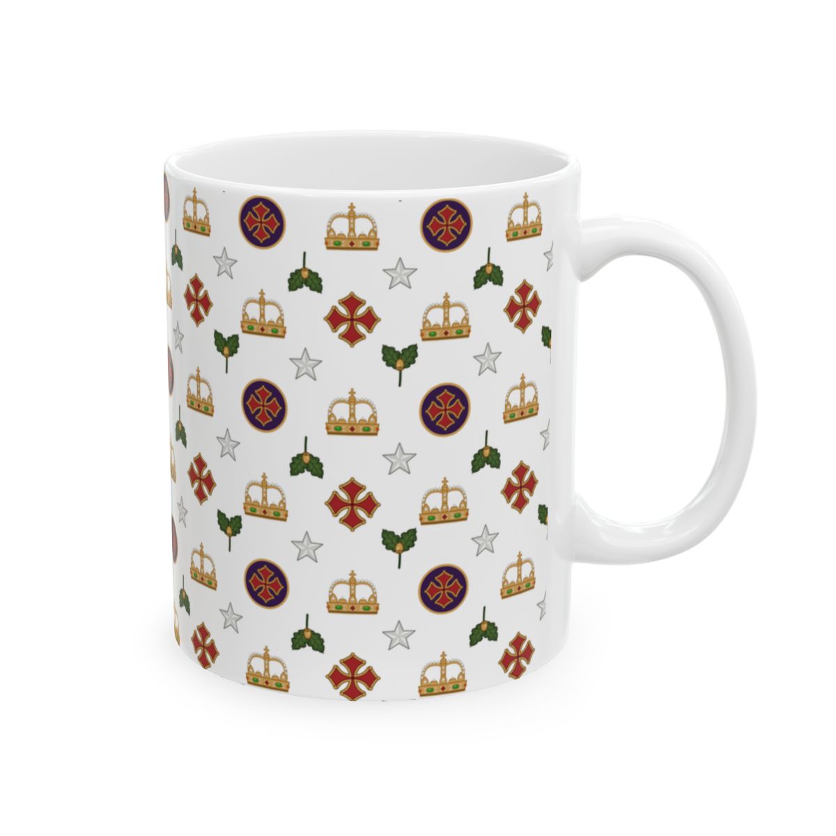 Octavian Monogram Mug, Blanc, right