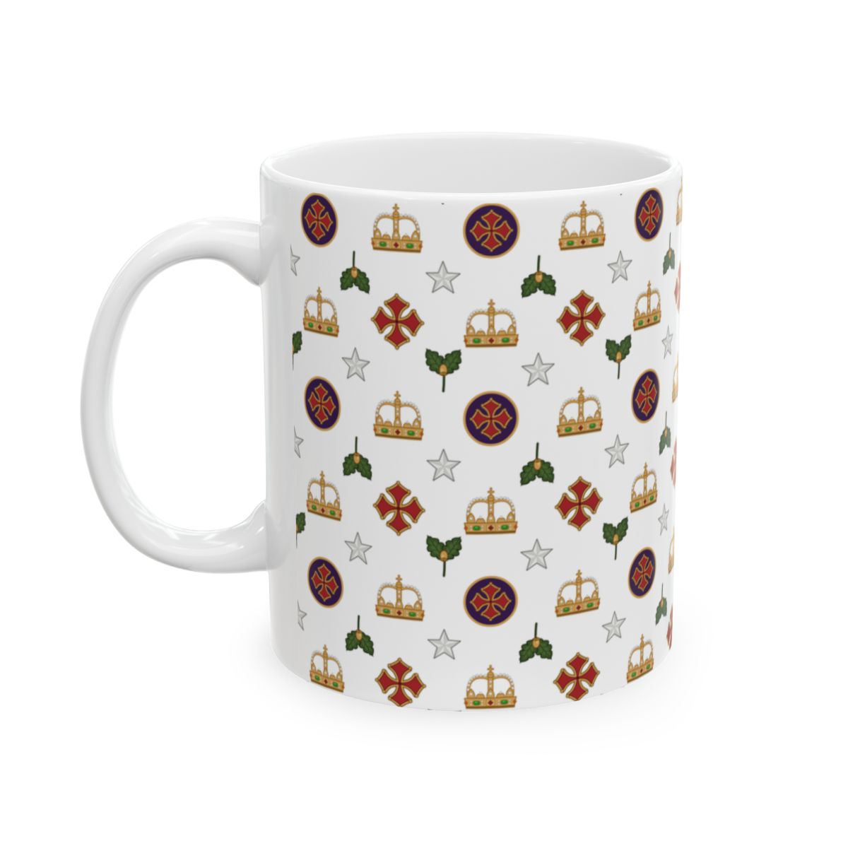 Octavian Monogram Mug, Blanc, left