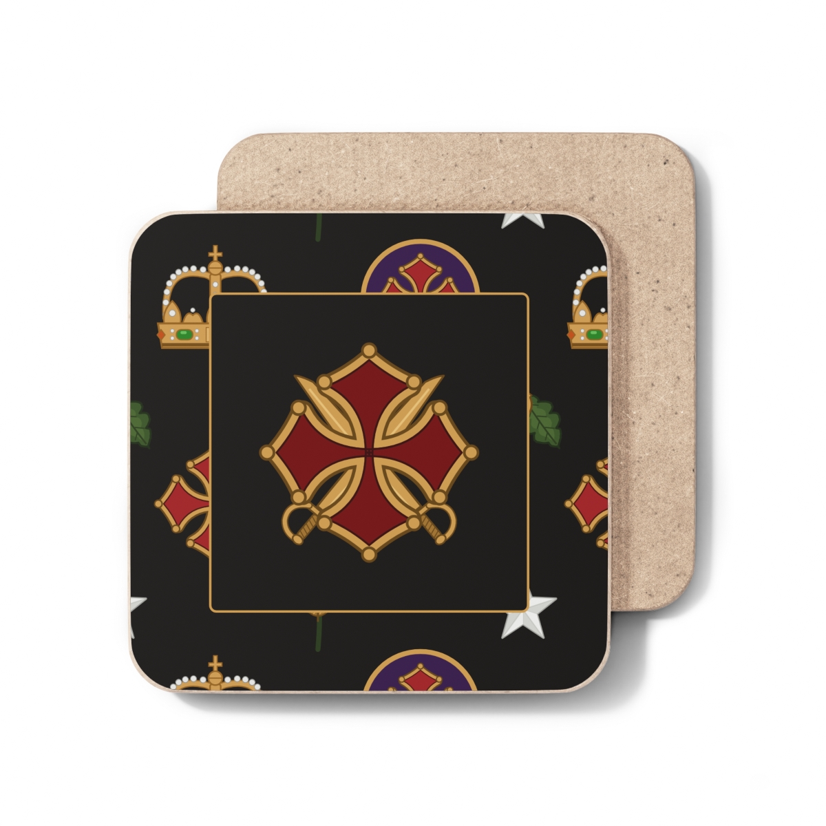 Sabre Cross Coaster, front and back